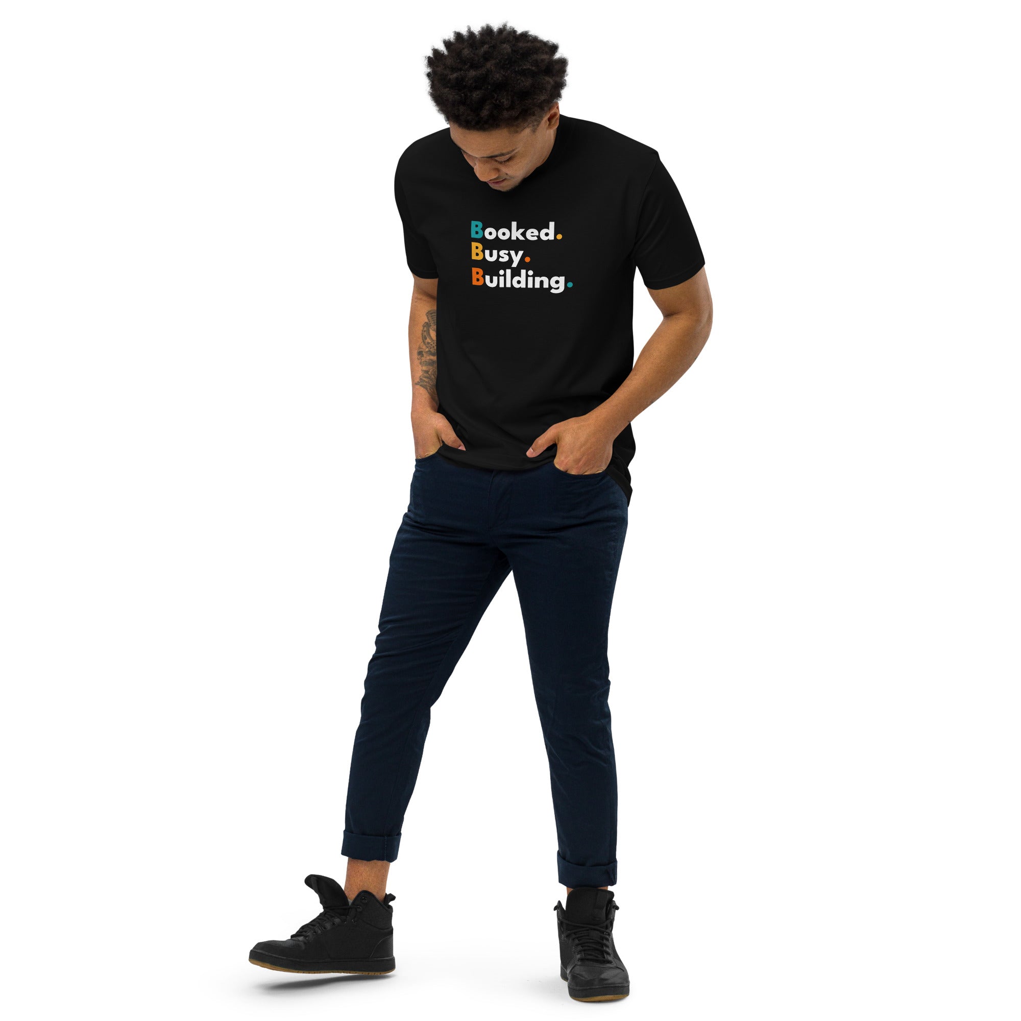 Luxe "Booked. Busy. Building." T-shirt (Black)